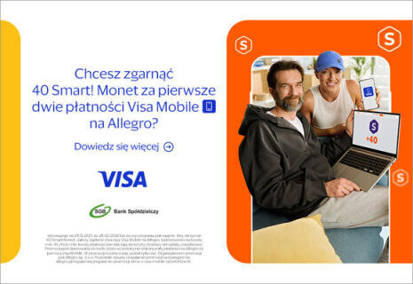 Płać Visa Mobile i zgarnij 40 Smart! Monet na Allegro